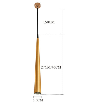 Suspension LED COB moderne en aluminium, lumière blanche chaude, 27-46 cm, 5W