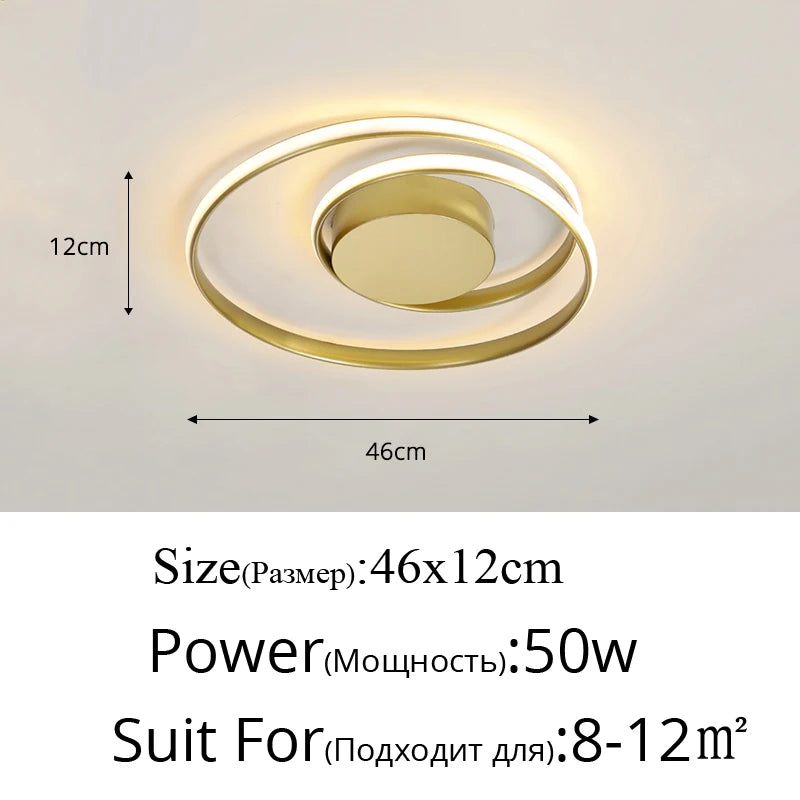 Plafonnier LED moderne design aluminium blanc noir, lumière chaude dimmable