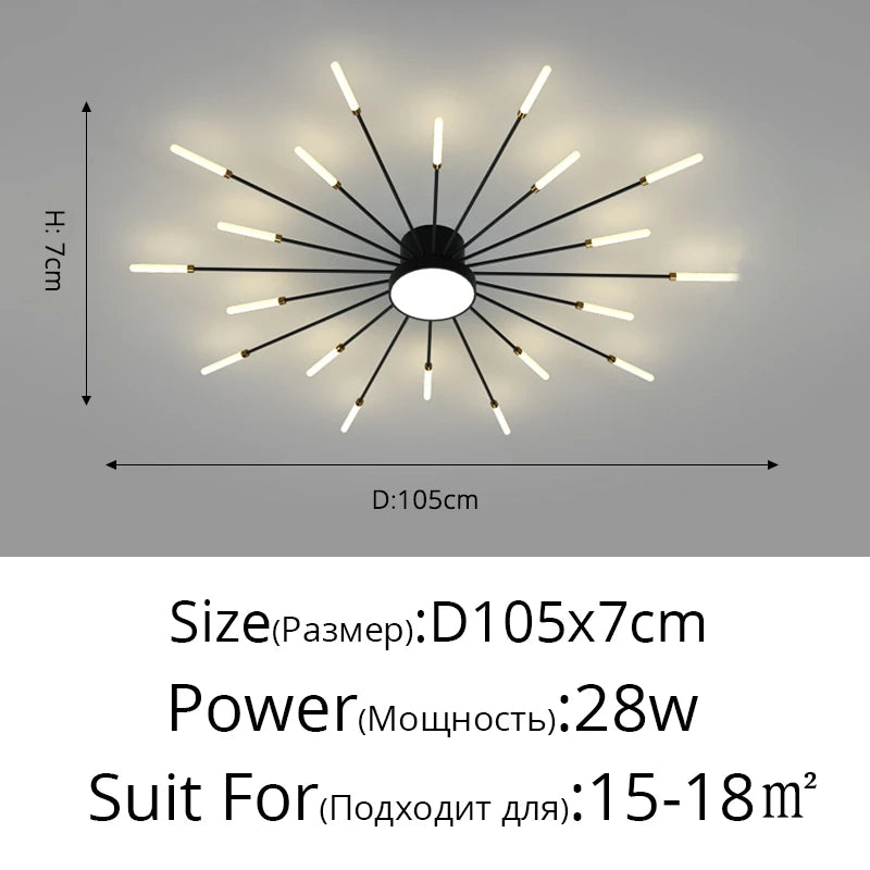 Plafonnier moderne LED en aluminium pour intérieur, lumière blanche neutre 4000K