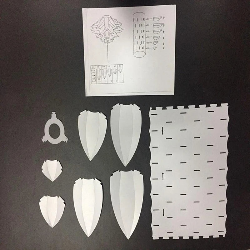 Suspension lustre Lotus 50 cm DIY en plastique PP design Art déco