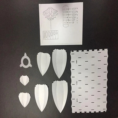 Suspension lustre Lotus 50 cm DIY en plastique PP design Art déco