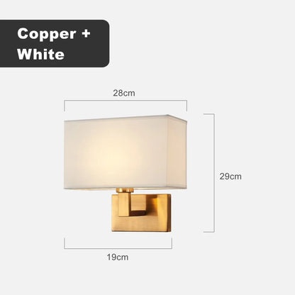 Applique Murale Carrée Moderne en Tissu Style Américain E27 LED