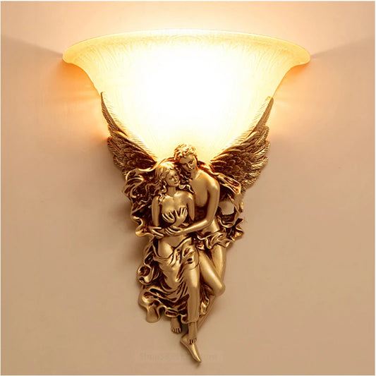 Applique Murale Ange en Résine LED, Style Nordique Moderne, Luminaire Décoratif pour Chambre