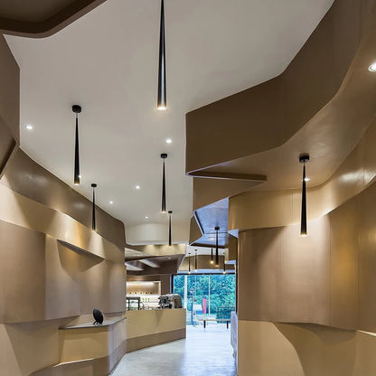 Suspension LED COB moderne en aluminium, lumière blanche chaude, 27-46 cm, 5W