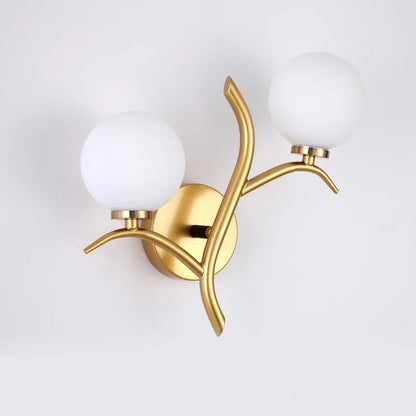 Applique Murale LED Métal et Verre G9 Dorée, Style Nordique Postmoderne