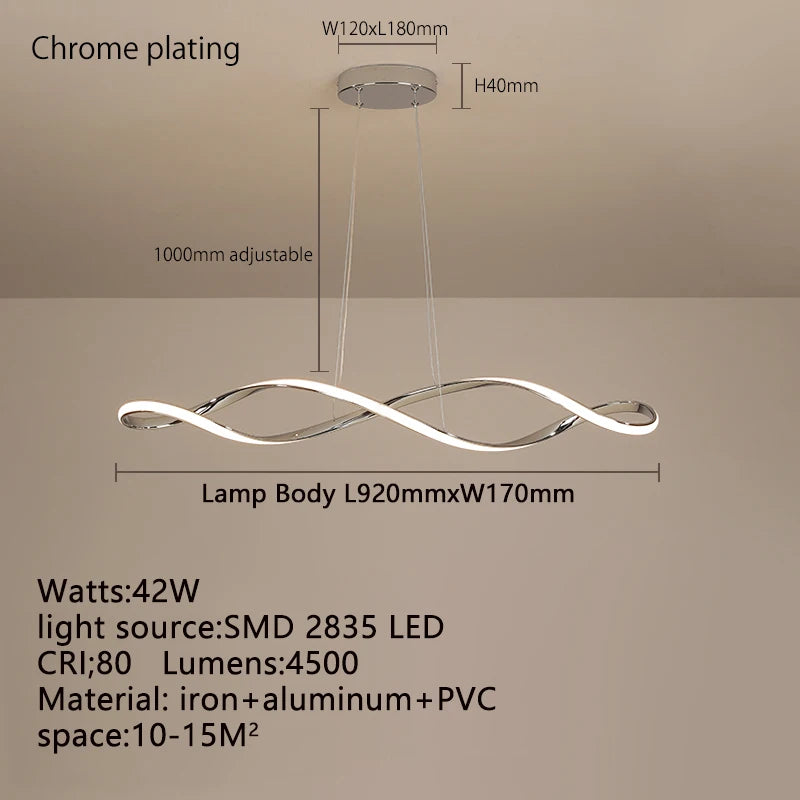 Suspension LED Moderne à Intensité Variable avec Télécommande – Hauteur Réglable 92 cm, Éclairage Îlot et Salle à Manger