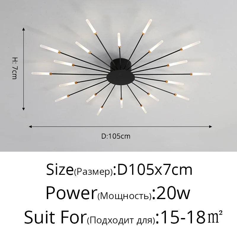 Plafonnier moderne LED en aluminium pour intérieur, lumière blanche neutre 4000K