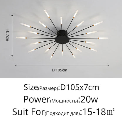 Plafonnier moderne LED en aluminium pour intérieur, lumière blanche neutre 4000K