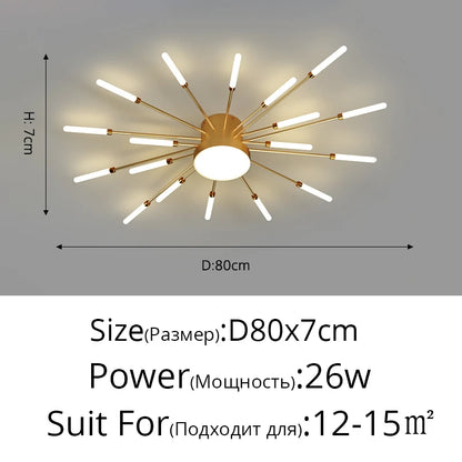 Plafonnier moderne LED en aluminium pour intérieur, lumière blanche neutre 4000K
