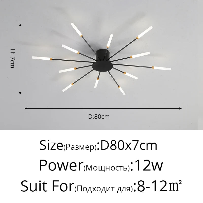 Plafonnier moderne LED en aluminium pour intérieur, lumière blanche neutre 4000K