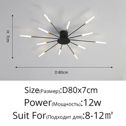 Plafonnier moderne LED en aluminium pour intérieur, lumière blanche neutre 4000K