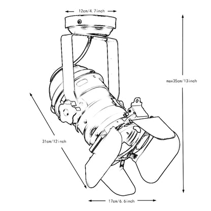 Plafonnier industriel vintage en fer noir à quatre feuilles, éclairage cosy pour salon et loft