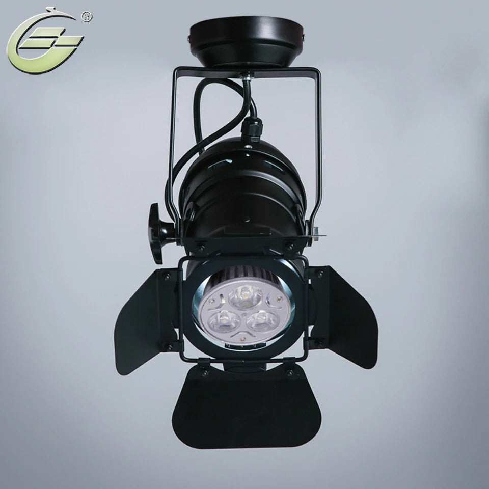 Plafonnier industriel vintage en fer noir à quatre feuilles, éclairage cosy pour salon et loft