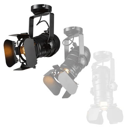 Plafonnier industriel vintage en fer noir à quatre feuilles, éclairage cosy pour salon et loft