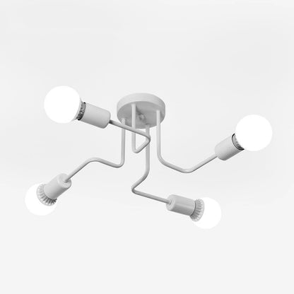 Plafonnier industriel rétro en fer forgé 6 têtes pour cuisine et salle à manger