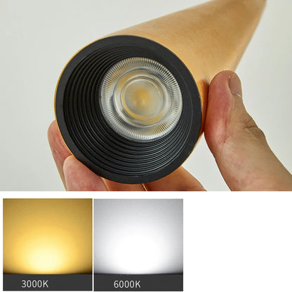 Suspension LED COB moderne en aluminium, lumière blanche chaude, 27-46 cm, 5W