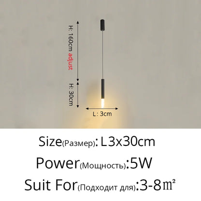 Suspension LED design moderne en aluminium, lumière chaude ou froide, noir et blanc