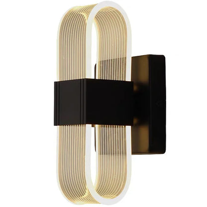 Applique Murale LED Moderne Noir et Or en Métal et Acrylique, Style Nordique Élégant