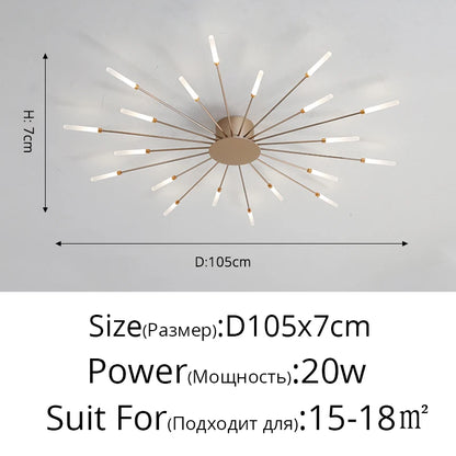 Plafonnier moderne LED en aluminium pour intérieur, lumière blanche neutre 4000K