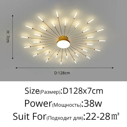 Plafonnier moderne LED en aluminium pour intérieur, lumière blanche neutre 4000K