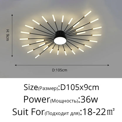 Plafonnier moderne LED en aluminium pour intérieur, lumière blanche neutre 4000K