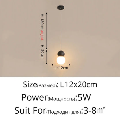 Suspension LED design moderne en aluminium, lumière chaude ou froide, noir et blanc