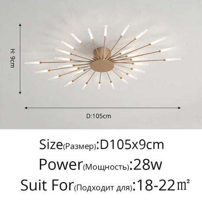 Plafonnier moderne LED en aluminium pour intérieur, lumière blanche neutre 4000K