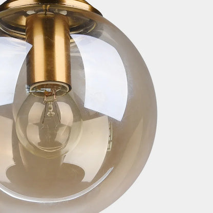 Suspension LED en verre fumé ambre, design moderne et lumière chaleureuse