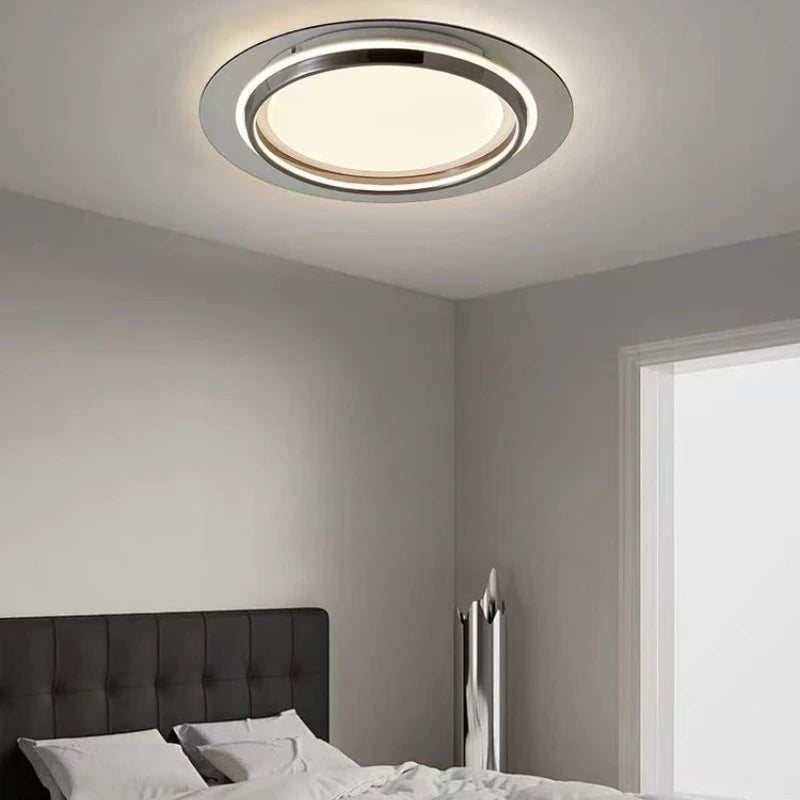 Plafonnier LED moderne en acrylique à coins arrondis, lumière chaleureuse pour intérieur élégant