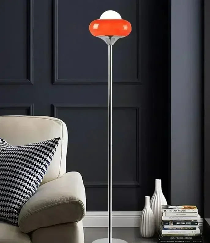 Lampadaire LED Rétro en Forme de Tarte aux Œufs, Design Moderne et Lumineux