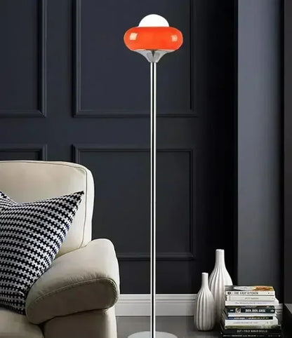 Lampadaire LED Rétro en Forme de Tarte aux Œufs, Design Moderne et Lumineux