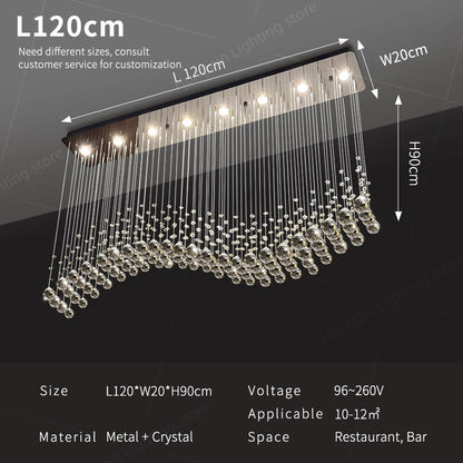 Suspension moderne en cristal pour salon et cuisine, lustre élégant