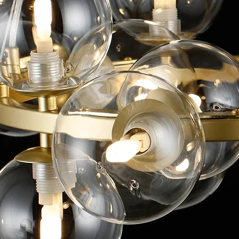 Suspension lustre moderne en verre bulles pour salon et salle à manger