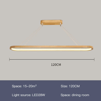 Suspension LED en bois design moderne, lumière blanche pour intérieur cosy