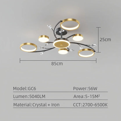 Plafonnier LED moderne nordique IRALAN avec télécommande, luminaire d’intérieur dimmable