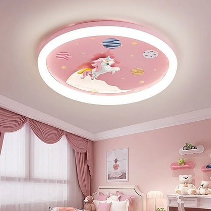 Plafonnier Licorne Arc-en-Ciel Rose LED Ambiance Chaleureuse pour Chambre Enfant