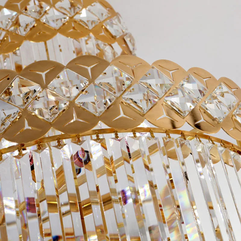 Lustre suspendu moderne en cristal pour hall et salon design rotatif
