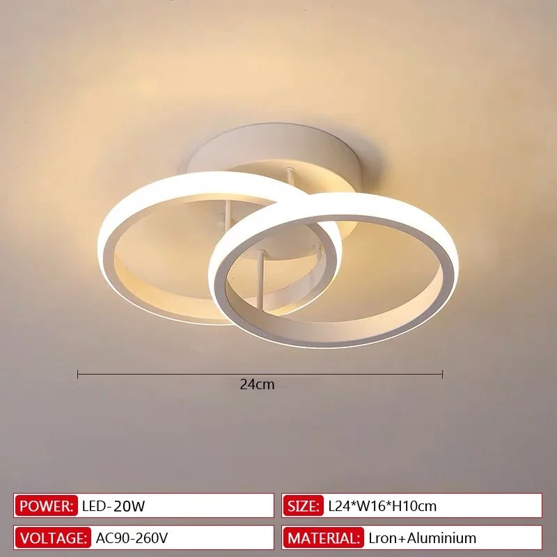 Plafonnier LED moderne dimmable à télécommande, design contemporain en aluminium, lumière chaude ou blanche, installation en surface