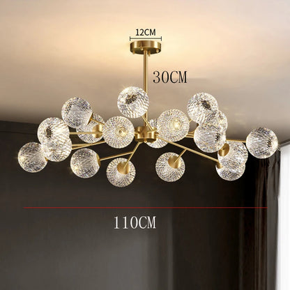 Suspension Plafonnier Nordique en Acrylique, Lumière Chaude pour Salon et Salle à Manger