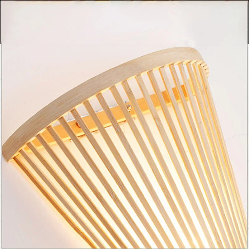 Applique Murale en Bambou Tissé Main, Design Moderne et Lumineux pour Chambre et Entrée