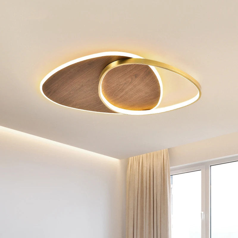 Plafonnier LED moderne en bois, éclairage d’intérieur décoratif pour chambre et salon