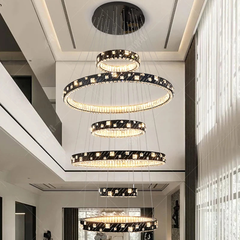 Lustre moderne en cristal et ferronnerie, éclairage LED intérieur chaleureux