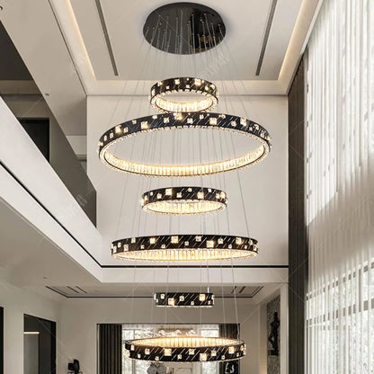 Lustre moderne en cristal et ferronnerie, éclairage LED intérieur chaleureux