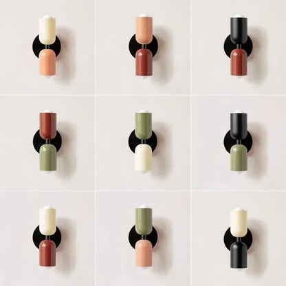 Applique Murale Nordique en Métal et Fer, Double Tête Colorée, Ambiance Chaleureuse