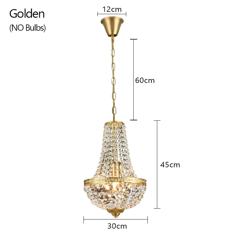 Suspension moderne en métal et cristal E27 pour ambiance cosy vintage