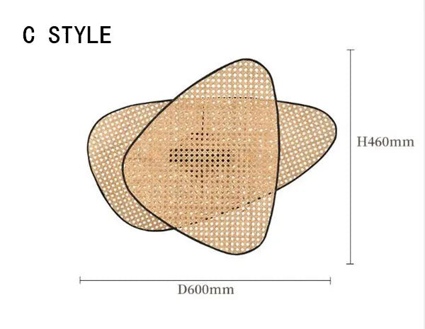 Suspension lustre en rotin et bambou E27 design créatif pour cuisine