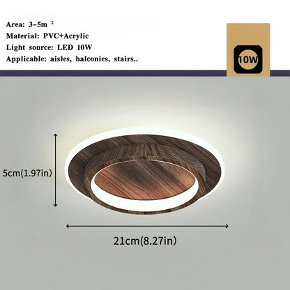 Plafonnier LED métal doré design nordique moderne pour couloir