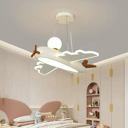 Plafonnier avion dessin animé LED blanc design créatif pour chambre enfant et salon
