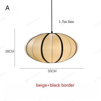 Suspension lanterne en soie Zen style japonais médiéval pour salon