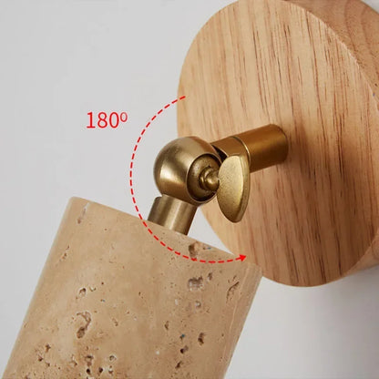 Plafonnier travertin design wabi sabi, projecteur LED pour salon et couloir